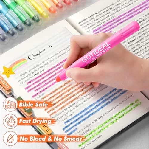 GOTIDEAL Bible Highlighters 36 Pack Assorted Gel Markers for Study & Journaling | No Bleed, Vibrant Colors thumbnail 3