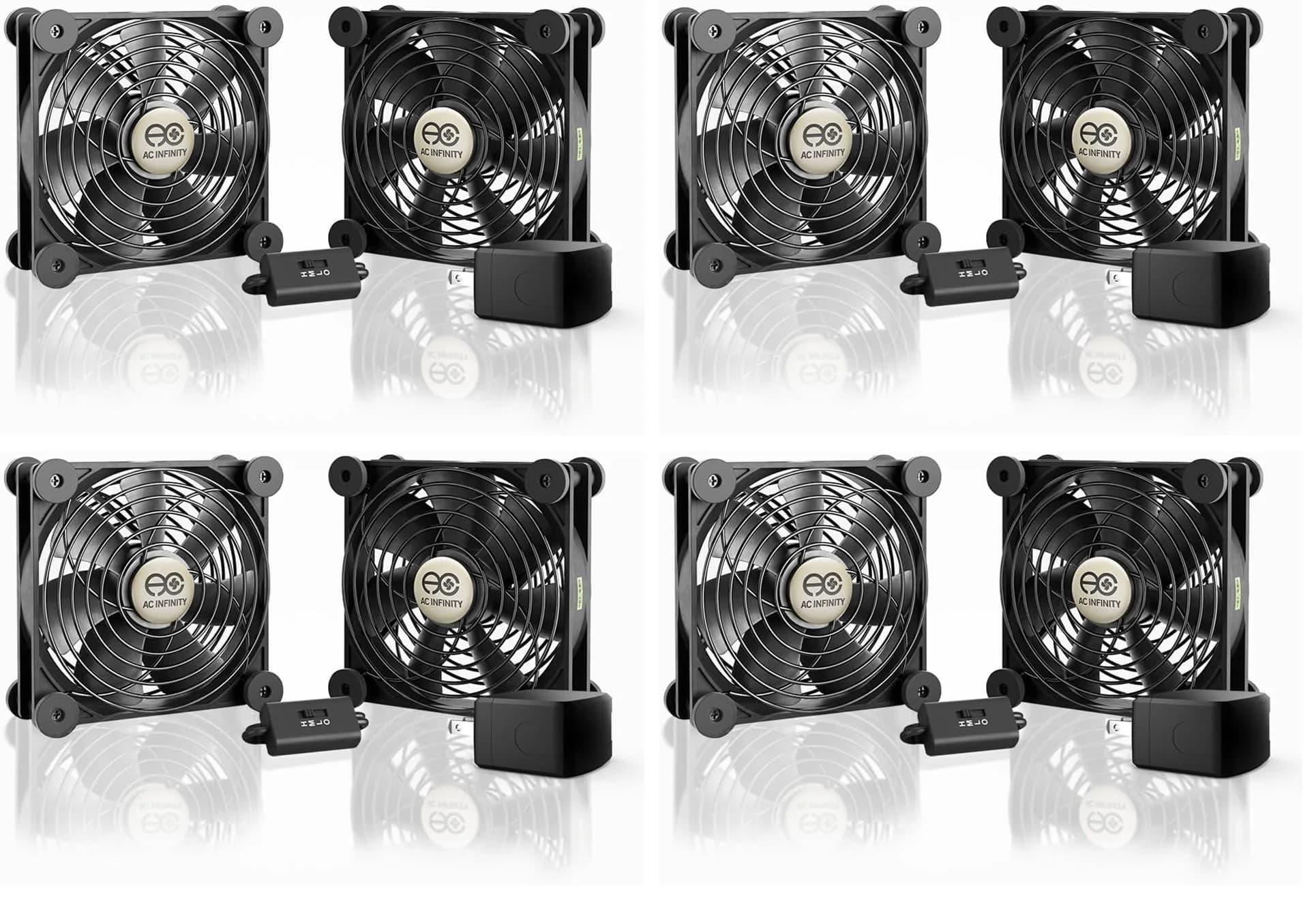 AC Infinity MULTIFAN S7-P Quiet Dual 120mm AC-Powered Fan Pack of 4 | UL-Certified Component Cooling - main product image