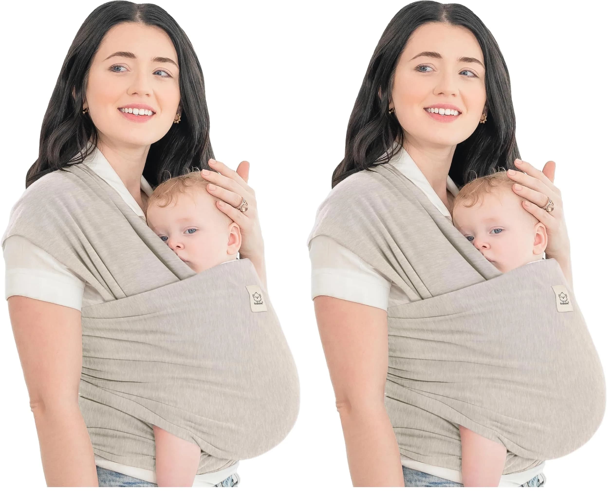 KeaBabies Original Baby Wrap Carrier - Stone Gray (Pack of 2) | Ergonomic, Breathable Fabric - main product image