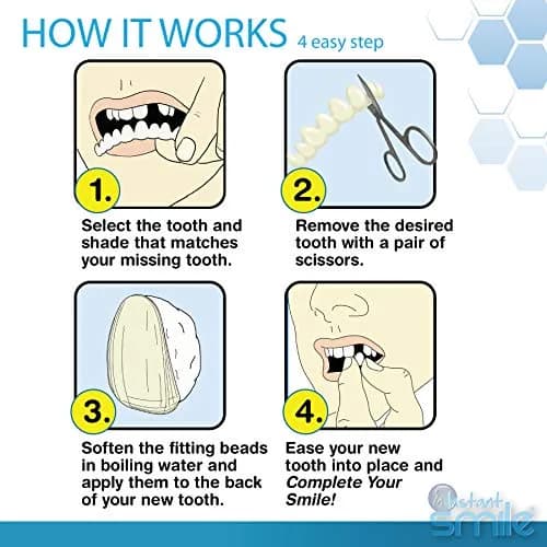 Instant Smile Complete Your Smile Temporary Tooth Replacement Kit - Replace a Missing Tooth in Minutes - Patented (Pack of 2) thumbnail 7