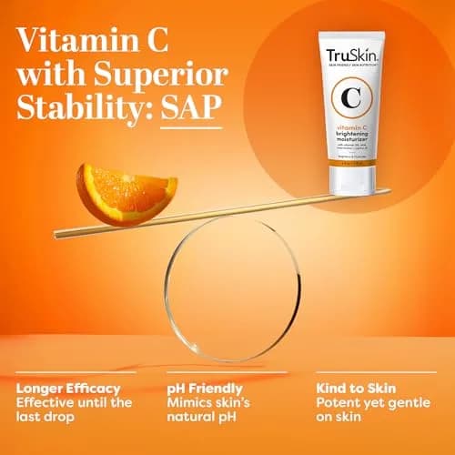 TruSkin Vitamin C Face Cream with Vitamin E, B5, Jojoba Oil & Green Tea, 200ml (6.76 Fl Oz) | Brightens & Hydrates for Radiant Skin thumbnail 4