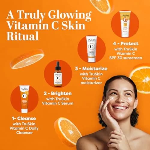 TruSkin Vitamin C Face Cream with Vitamin E, B5, Jojoba Oil & Green Tea, 200ml (6.76 Fl Oz) | Brightens & Hydrates for Radiant Skin thumbnail 7