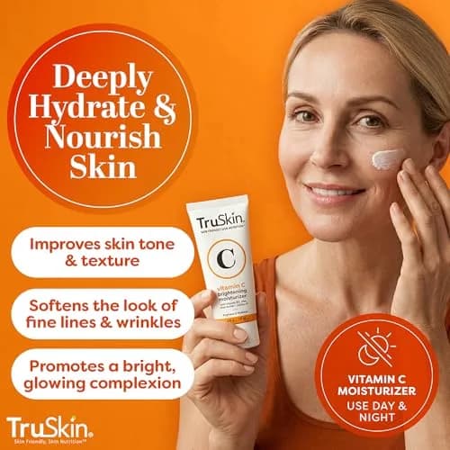 TruSkin Vitamin C Face Cream with Vitamin E, B5, Jojoba Oil & Green Tea, 200ml (6.76 Fl Oz) | Brightens & Hydrates for Radiant Skin thumbnail 3