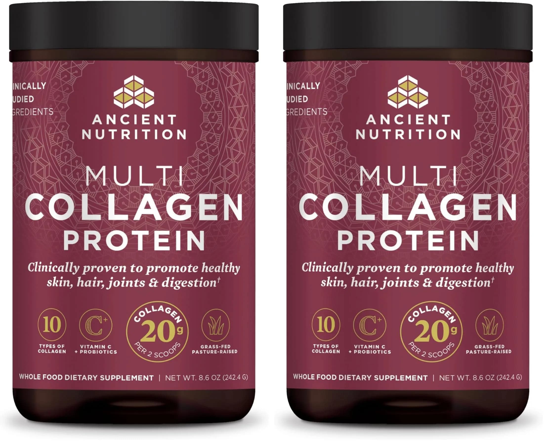 Ancient Nutrition Multi Collagen Powder Packets Unflavored 24 Servings (Pack of 2) | Supports Skin, Nails & Gut Health - main product image