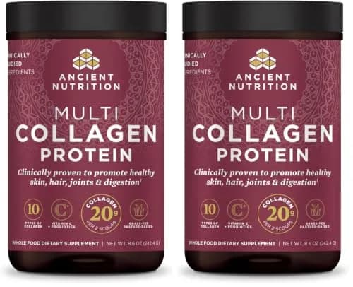 Ancient Nutrition Multi Collagen Powder Packets Unflavored 24 Servings (Pack of 2) | Supports Skin, Nails & Gut Health thumbnail 1