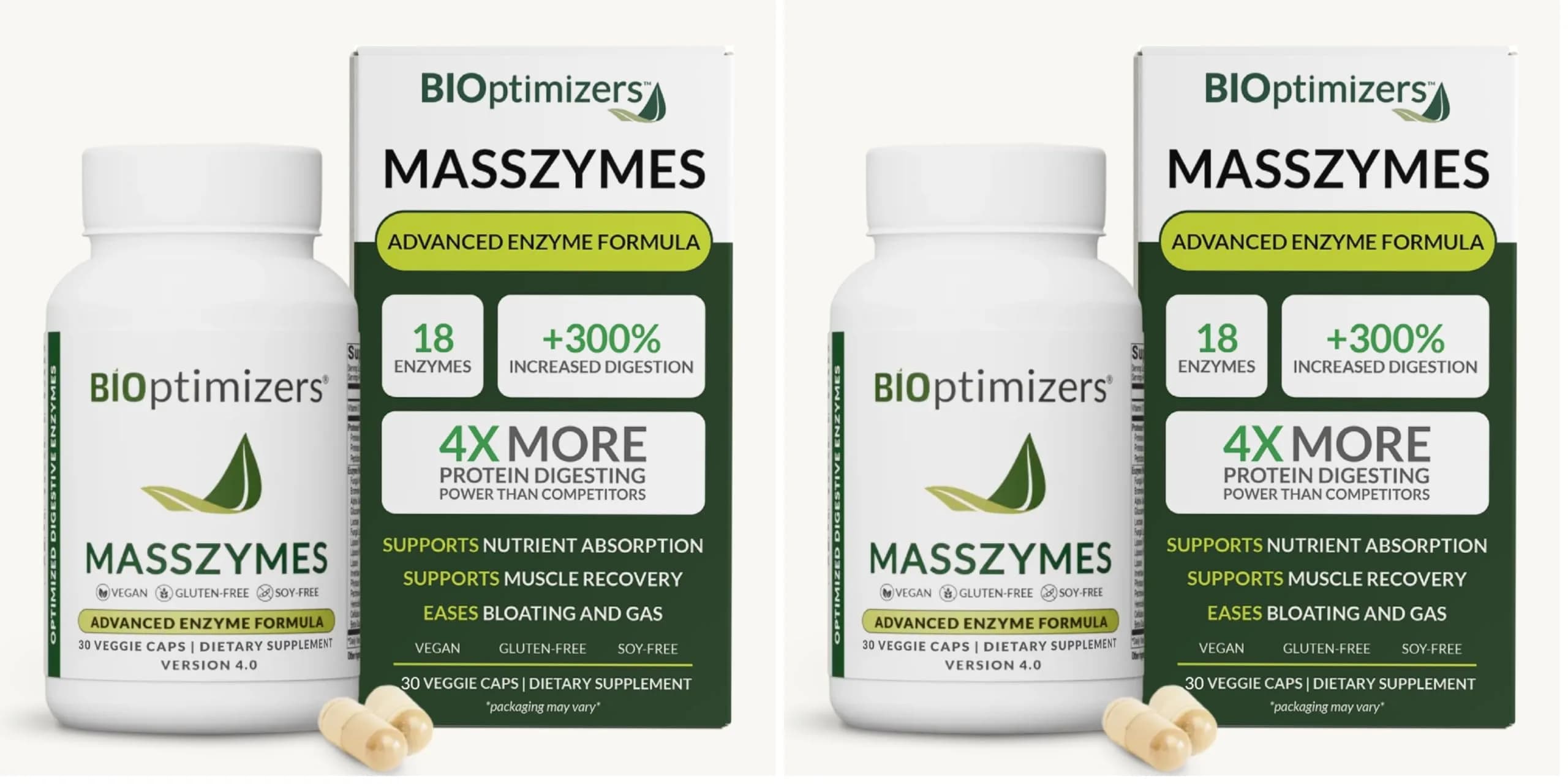 BIOptimizers MassZymes 30 Capsules | Complete Digestive Enzymes for Gut Health & Bloating Relief