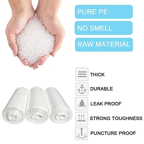 SOSOHOME Clear Waste Bags 4.5L (1.2 Gallon) | 150 Count Pack of 3 thumbnail 3