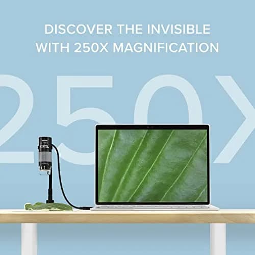 Plugable USB Digital Microscope 250x | 2MP Handheld USB & USB-C Microscope with Flexible Arm Stand for Electronics & Education thumbnail 2
