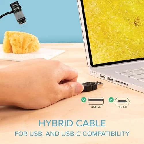 Plugable USB Digital Microscope 250x | 2MP Handheld USB & USB-C Microscope with Flexible Arm Stand for Electronics & Education thumbnail 3
