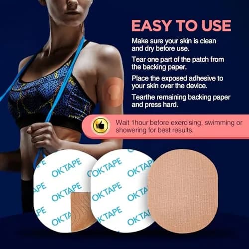 OK TAPE Adhesive Patches for Medtronic Guardian 60 Count (Pack of 4) | Waterproof & Sweatproof CGM Sensor Patches thumbnail 4