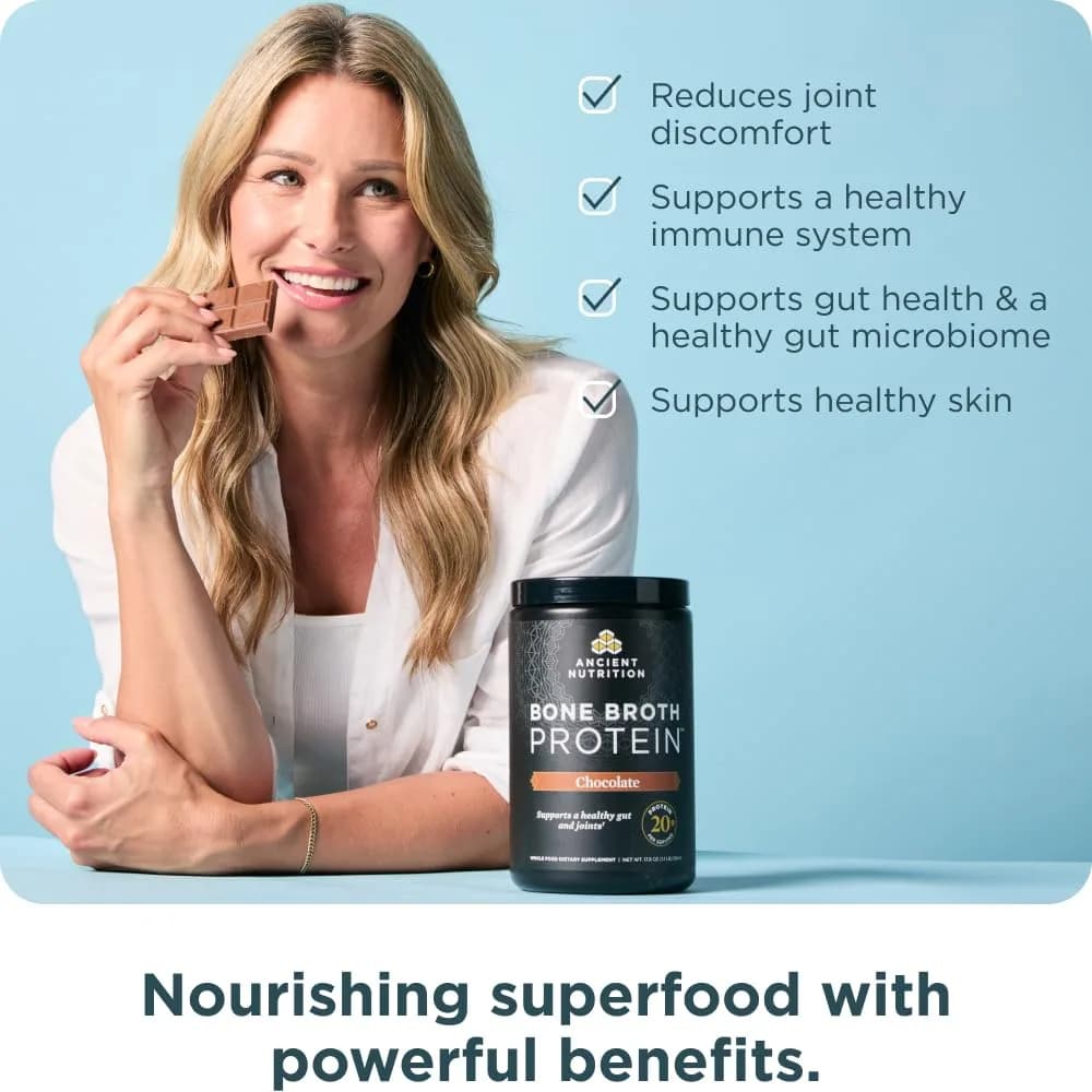 Ancient Nutrition Chocolate Bone Broth Protein Powder - 20 Servings (Pack of 2) - view 4