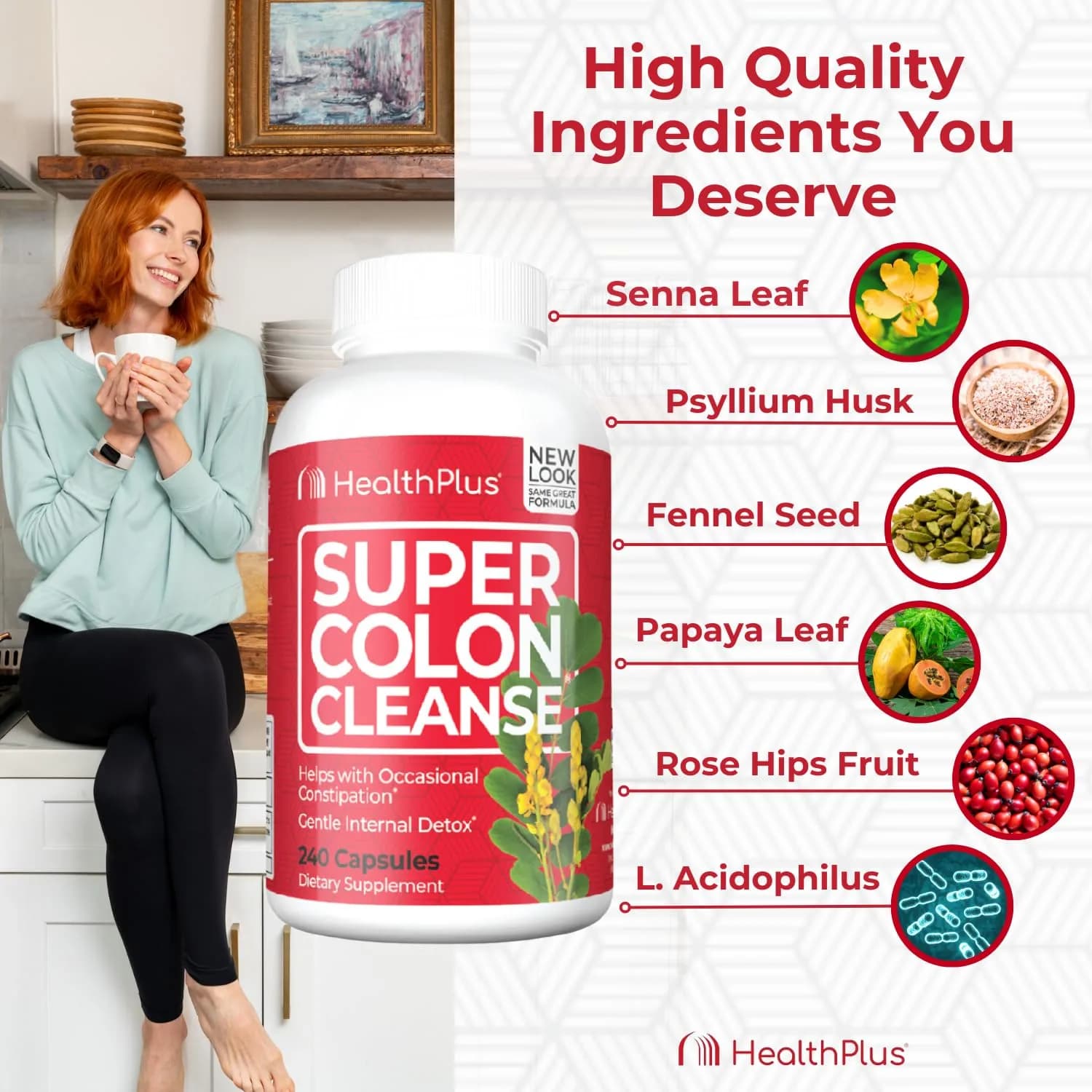 Health Plus Super Colon Cleanse Gentle Gut Cleanse Detox 240 Capsules (Pack of 2) - view 6