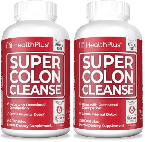 Health Plus Super Colon Cleanse Gentle Gut Cleanse Detox 240 Capsules (Pack of 2) thumbnail 1
