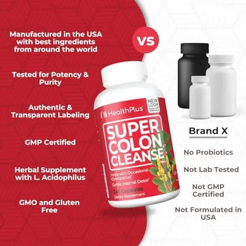 Health Plus Super Colon Cleanse Gentle Gut Cleanse Detox 240 Capsules (Pack of 2) thumbnail 7
