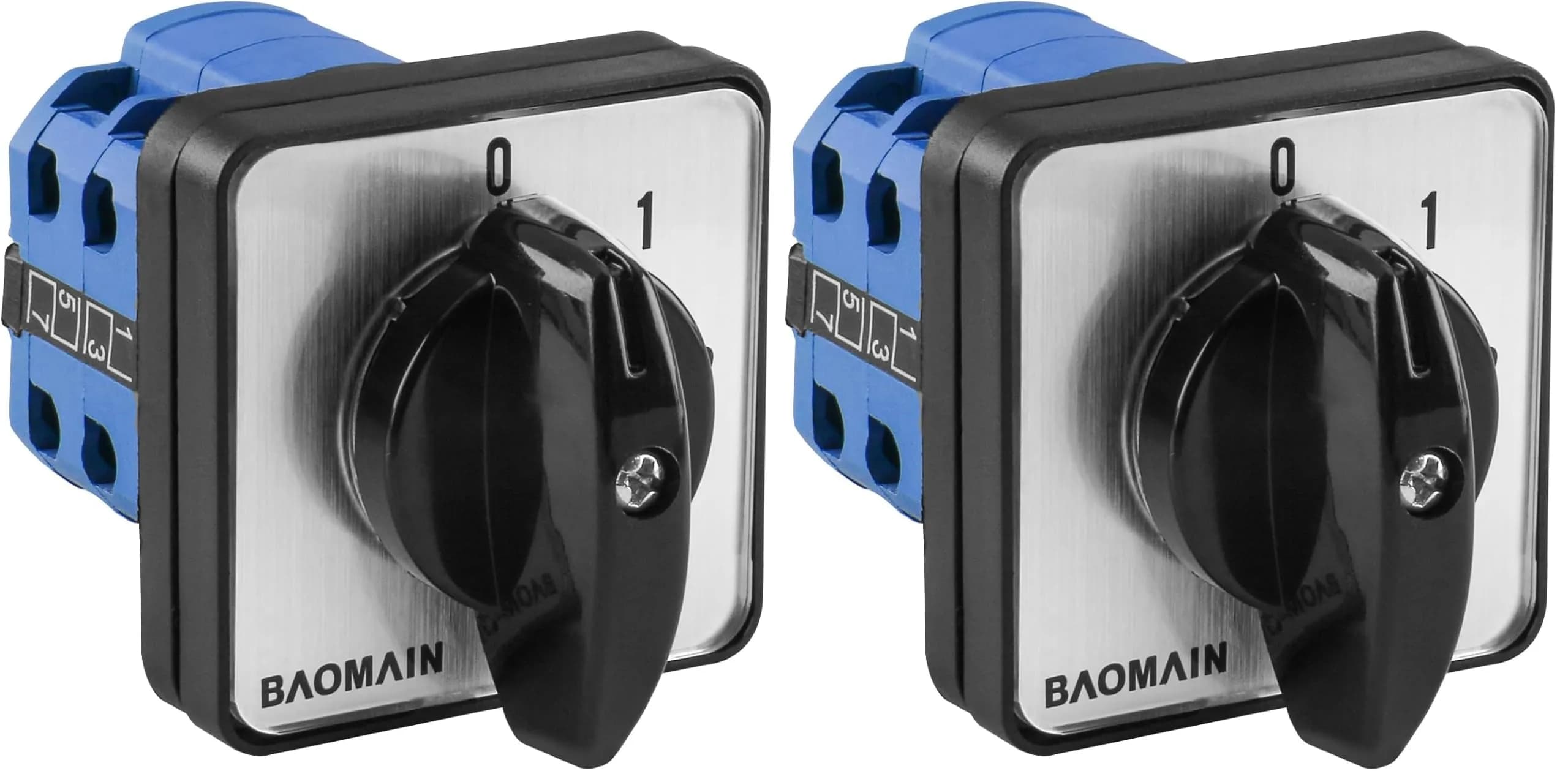 Baomain SZW26-20/0-4.2 20A 660V 5-Position Rotary Selector Switch | Industrial Control Panel Mount — 5 x 5cm / 2" x 2"(L*W)