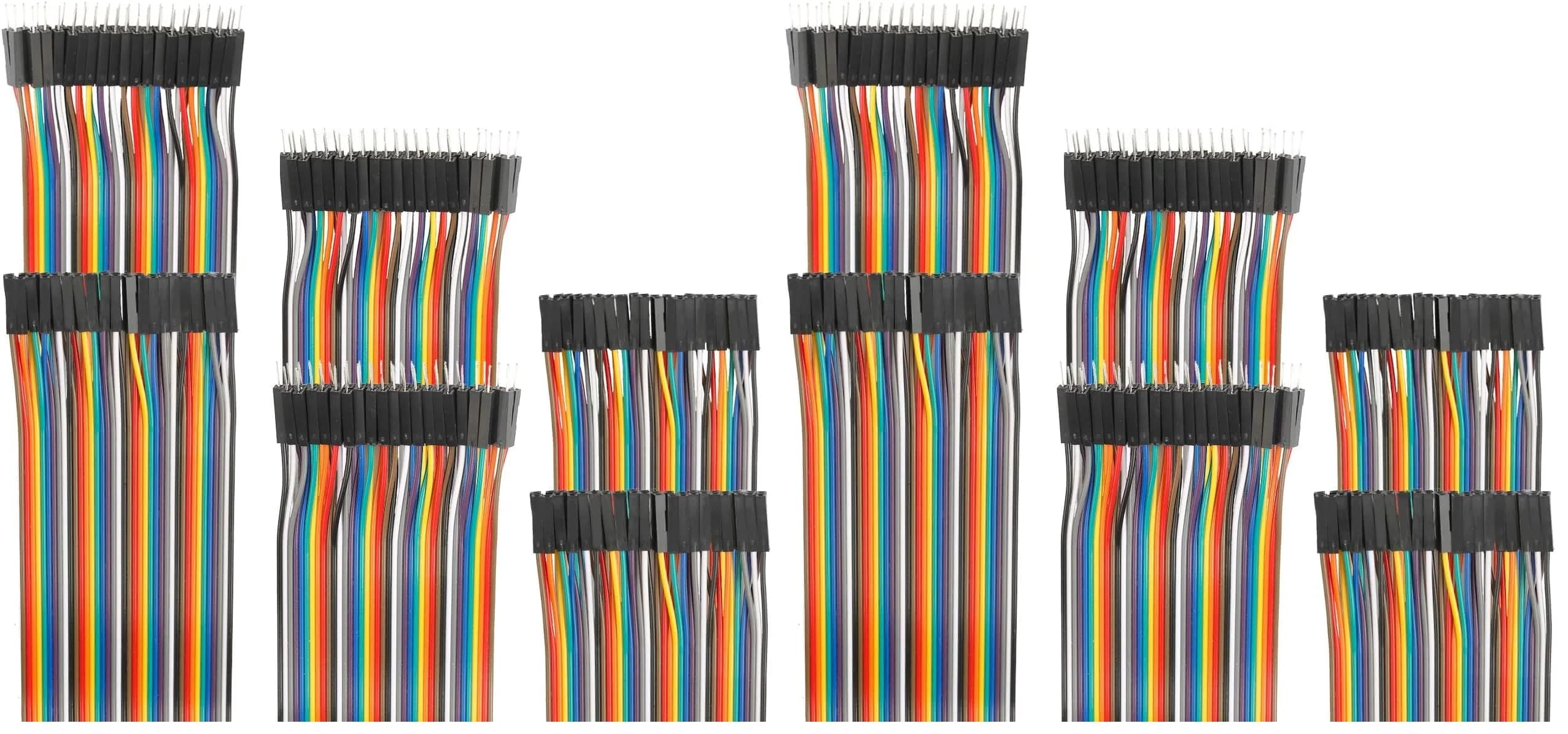 EDGELEC 120pcs 20cm Male to Female Breadboard Jumper Wires Kit - Assorted Colors (Pack of 2) - main product image