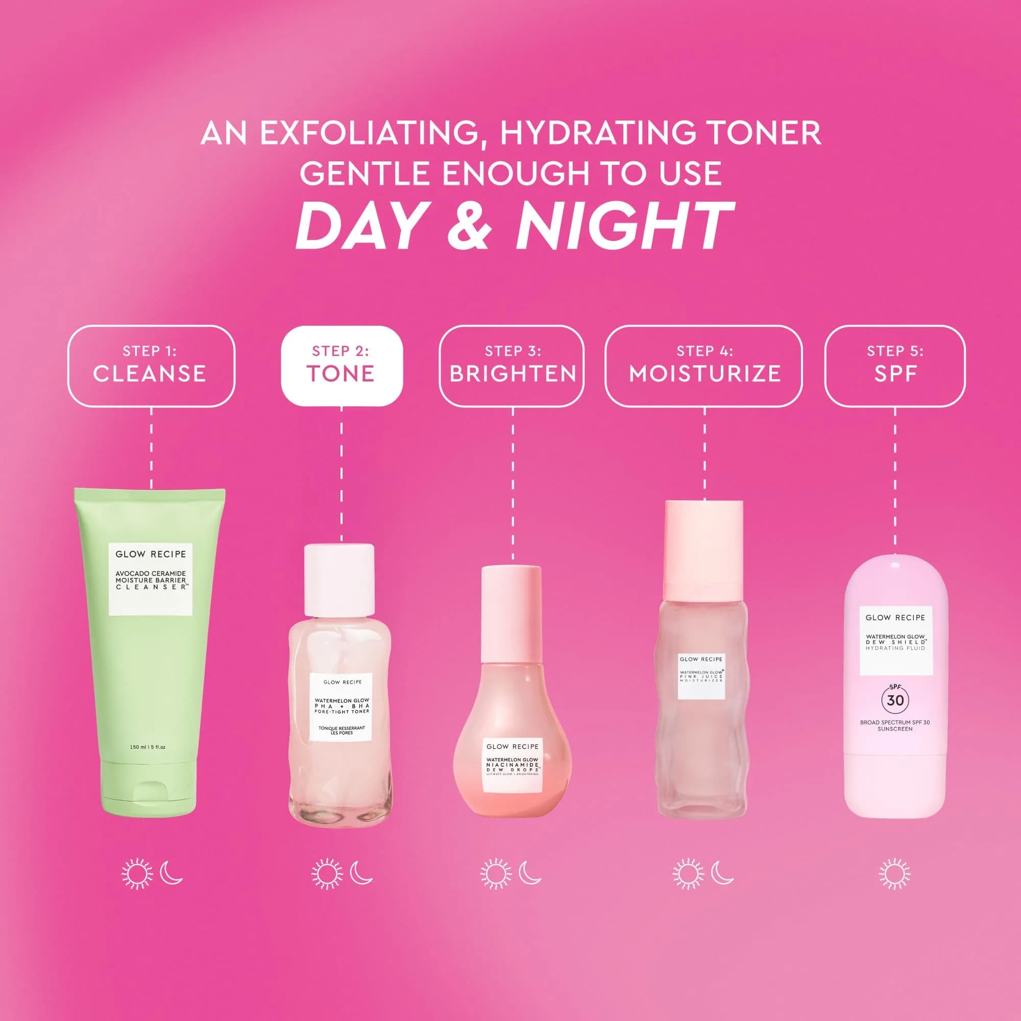 Glow Recipe Watermelon PHA + BHA Pore Tight Toner 120ml (4.05 Fl Oz) | Gentle Exfoliant for Pores - view 6