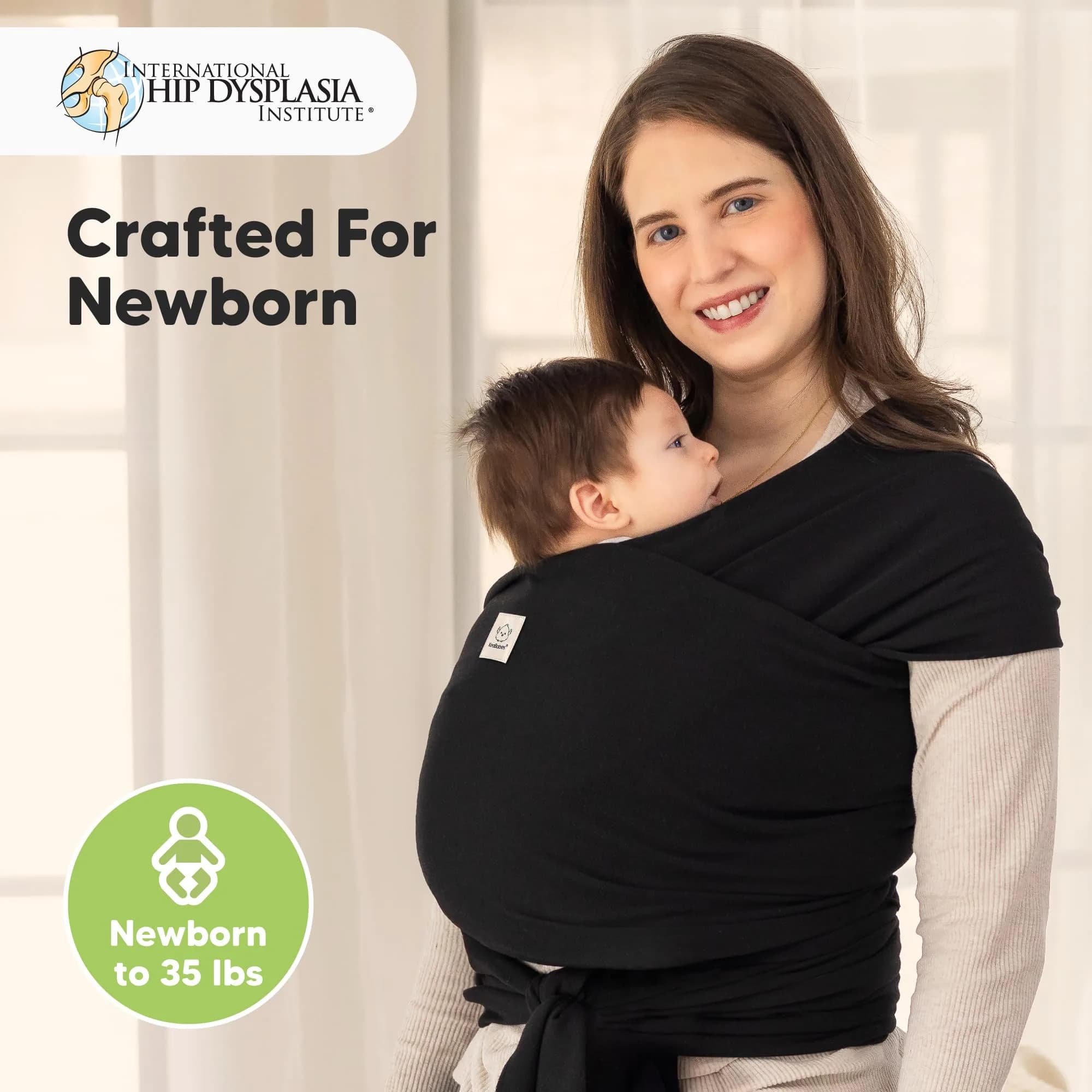 KeaBabies Original Baby Wrap Carrier - Trendy Black (Pack of 2) | Ergonomic, Breathable Fabric - view 2
