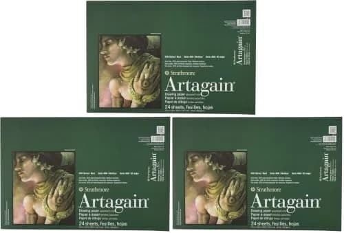 Strathmore 400 Series Tape Bound Artagain Drawing Pad 12x18 inches | Acid-Free, Medium Surface, 24 Sheets (Pack of 3)