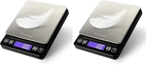K KitchenTour Black Digital Kitchen Scale 500g x 0.01g (Pack of 2) | Precision Weighing for Coffee, Jewelry, and Ingredients thumbnail 1
