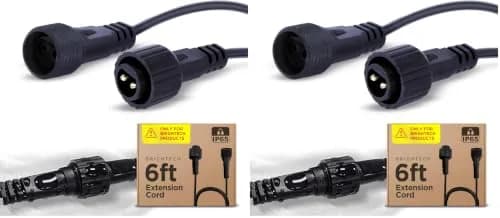 Brightech Ambience Pro Waterproof Extension Cable for Solar Outdoor String Lights, 6 Ft Pack of 2 | Rugged & Reliable thumbnail 1