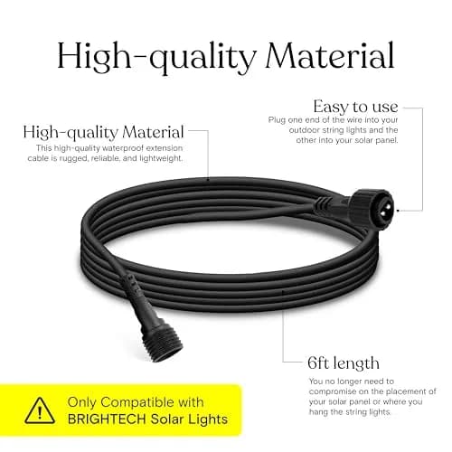 Brightech Ambience Pro Waterproof Extension Cable for Solar Outdoor String Lights, 6 Ft Pack of 2 | Rugged & Reliable thumbnail 4