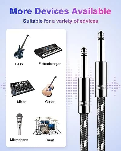 New Bee Guitar Cable 20 ft (6.1 m) | Low Noise High Fidelity thumbnail 2