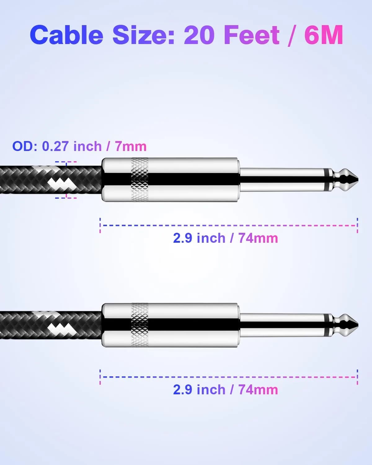New Bee Guitar Cable 20 ft (6.1 m) | Low Noise High Fidelity - view 3