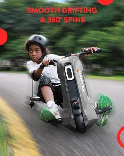 SaveJoy 24V Electric Go Kart for Kids 6-12 | 360° Spin Drift Cart, Black thumbnail 4