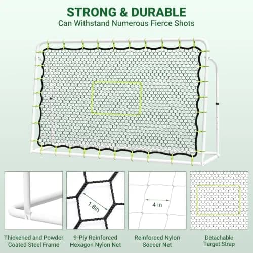 NAIZEA 2 in 1 Soccer Rebounder Net & Soccer Goal | Adjustable Angles for Skill & Multi-Sport Training thumbnail 7
