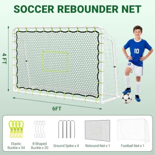 NAIZEA 2 in 1 Soccer Rebounder Net & Soccer Goal | Adjustable Angles for Skill & Multi-Sport Training thumbnail 8