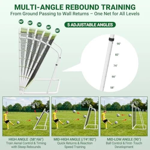 NAIZEA 2 in 1 Soccer Rebounder Net & Soccer Goal | Adjustable Angles for Skill & Multi-Sport Training thumbnail 3