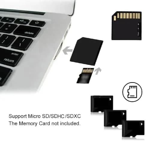 cablecc Low Profile SD Card Adapter 50cm (20mm) | 5-Pack Black for Mac Laptops with 512GB Micro SD Support thumbnail 2