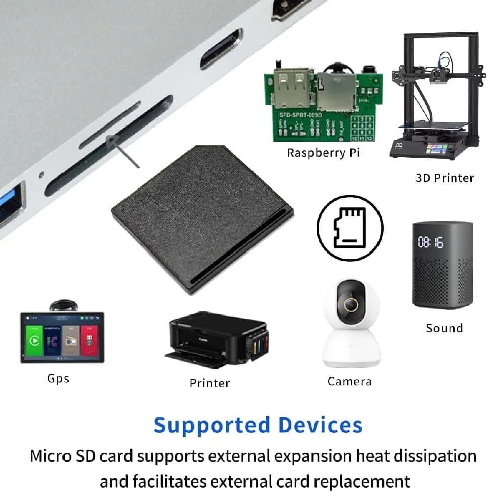 cablecc Micro SD to SD Card Adapter | Low Profile Short Body for Mac Laptops, 512GB Max Capacity - view 9