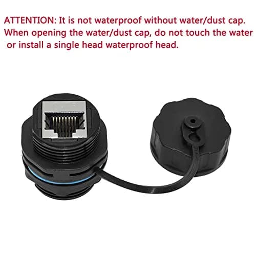 ANMBEST Shielded CAT6 RJ45 Waterproof Connector Panel Mount Coupler 20-Pack | IP68 Rated for Industrial Ethernet thumbnail 4