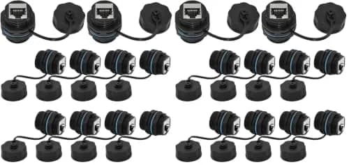 ANMBEST Shielded CAT6 RJ45 Waterproof Connector Panel Mount Coupler 20-Pack | IP68 Rated for Industrial Ethernet thumbnail 1