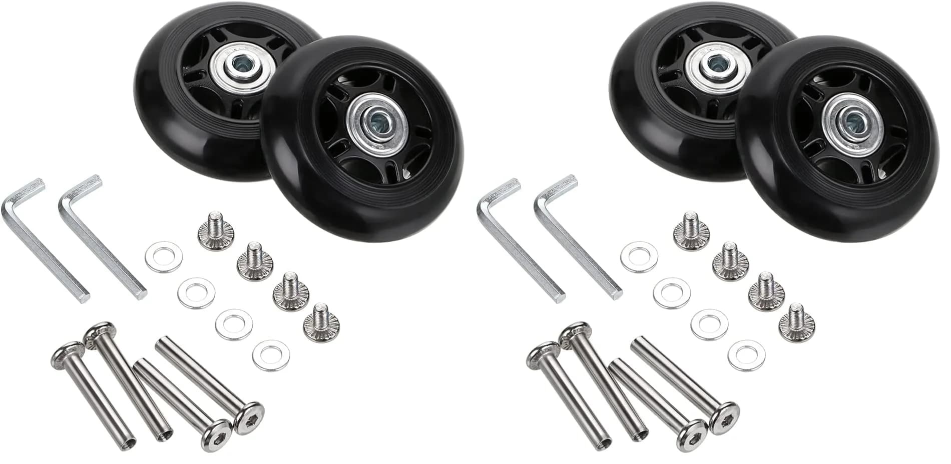 OwnMy 70mm x 24mm Replacement Luggage Wheels Set of 2 | Silent & Durable Suitcase Swivel Wheels