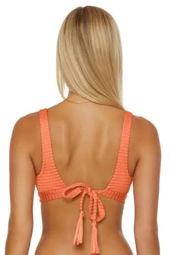ISABELLA ROSE Maza Women's V-Wire Bralette Bikini Top, Adjustable, Tie Back, Swimwear Separates for Women, Poppy, Medium | Supportive & Stylish Beachwear thumbnail 4