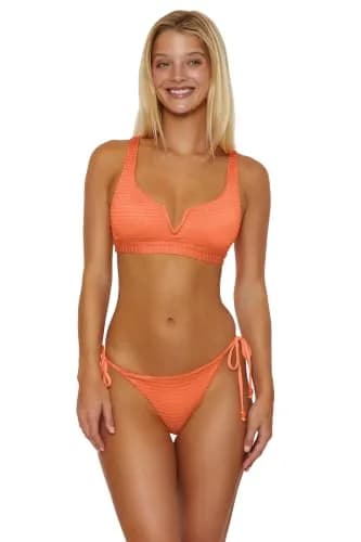 ISABELLA ROSE Maza Women's V-Wire Bralette Bikini Top, Adjustable, Tie Back, Swimwear Separates for Women, Poppy, Medium | Supportive & Stylish Beachwear thumbnail 7