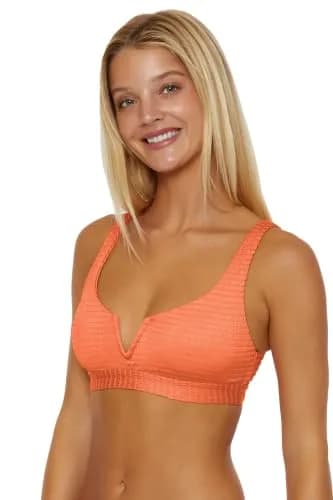 ISABELLA ROSE Maza Women's V-Wire Bralette Bikini Top, Adjustable, Tie Back, Swimwear Separates for Women, Poppy, Medium | Supportive & Stylish Beachwear thumbnail 3