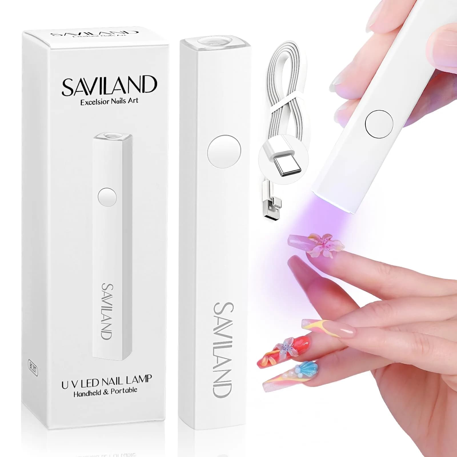 SAVILAND Cordless Mini UV Nail Lamp 6W | Flash Cure & Prevents Gel Shifting