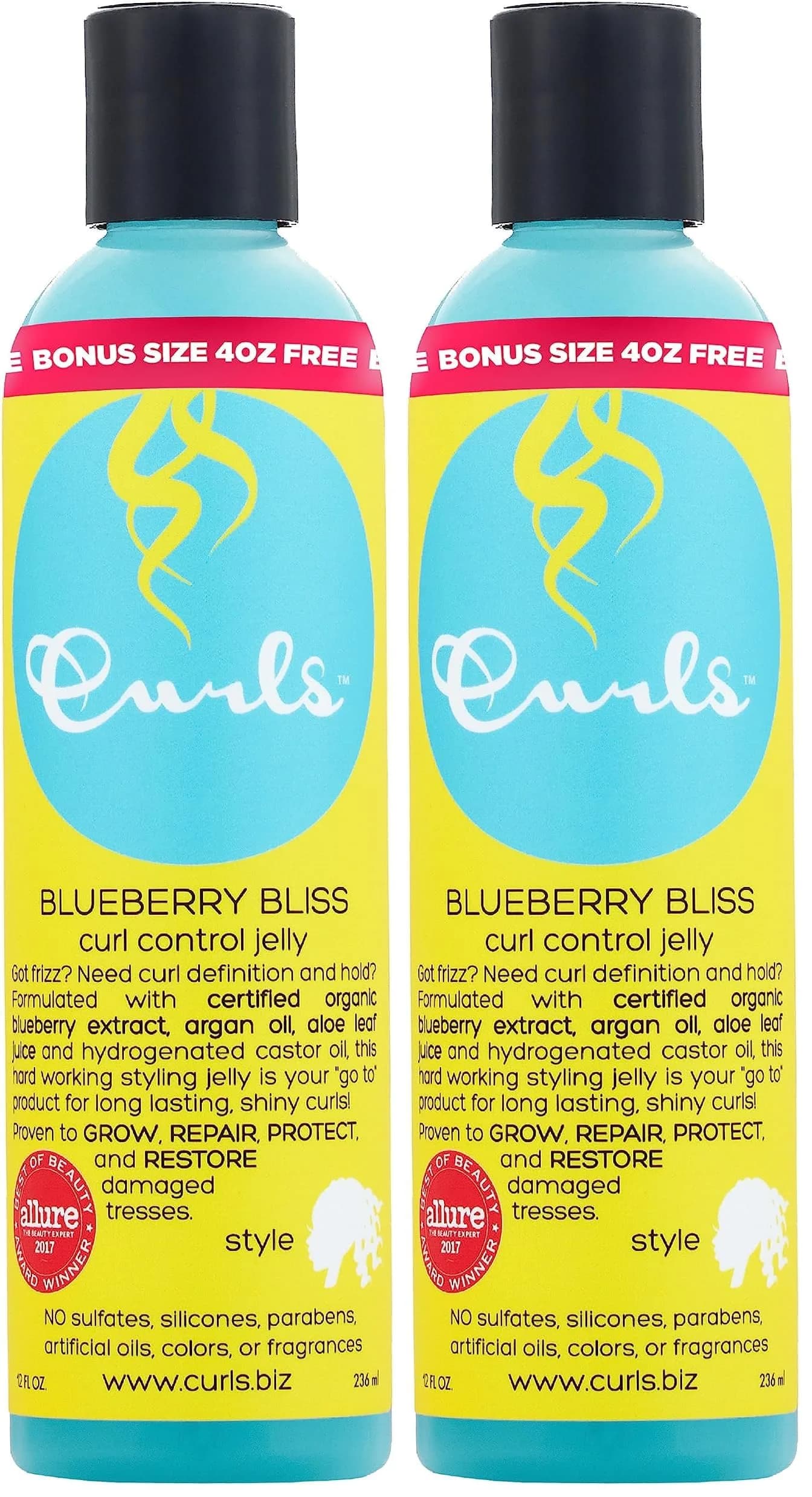 Curls Blueberry Bliss Control Jelly 24 fl oz (710 ml) | Define & Defrizz for Wavy, Curly, Coily Hair