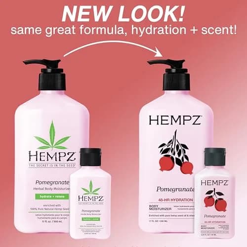 Hempz Pomegranate Herbal Body Moisturizer 2.25 oz | Paraben-Free, Anti-Aging, Hydrating Cream for All Skin Types thumbnail 2