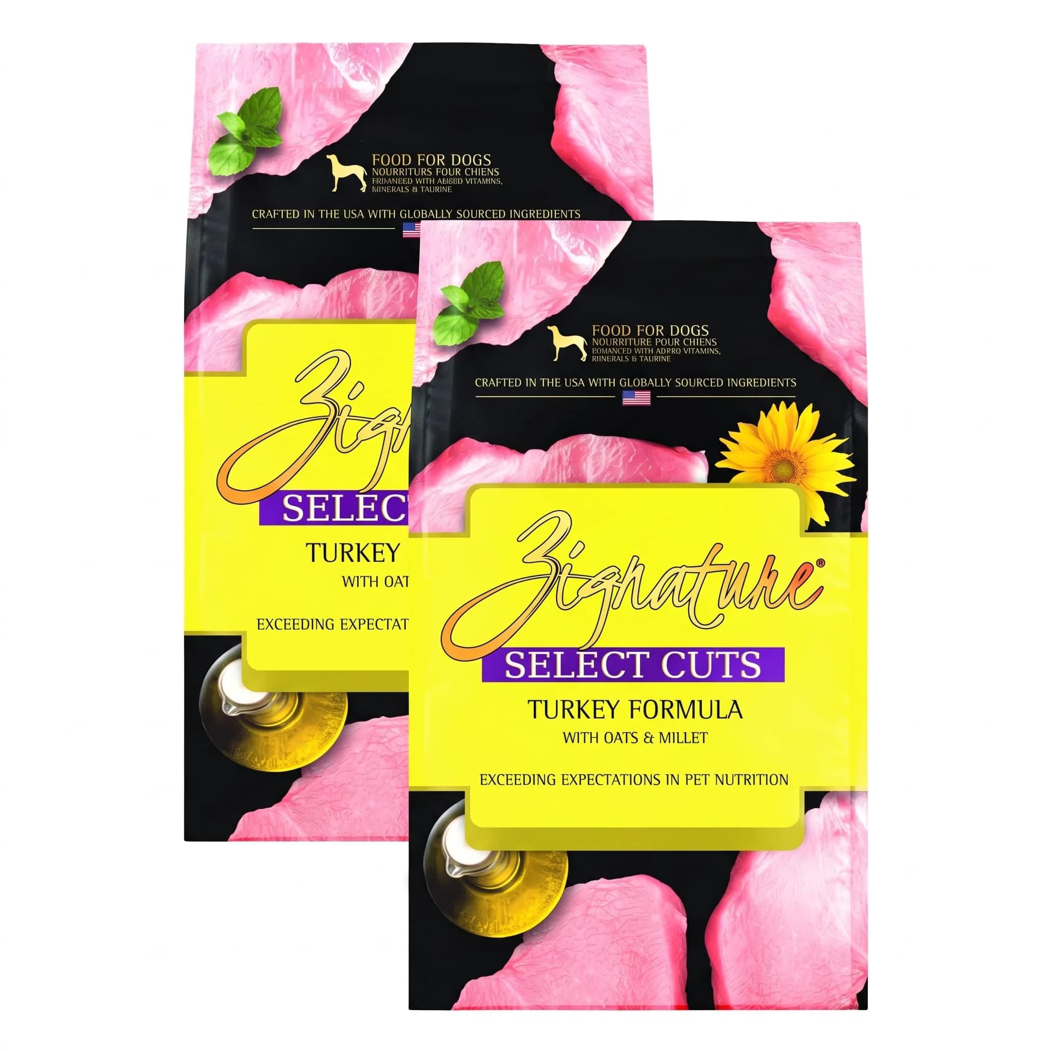 Zignature Select Cuts Turkey Formula Dry Dog Food 4lb (Pack of 2) Nutrient-Dense, Limited-Ingredient for Dogs