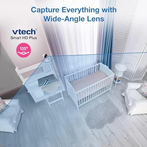 VTech Smart WiFi Baby Monitor with 2x 2K Cameras & 5.5" Split-Screen Unit | Dual Room Viewing thumbnail 4
