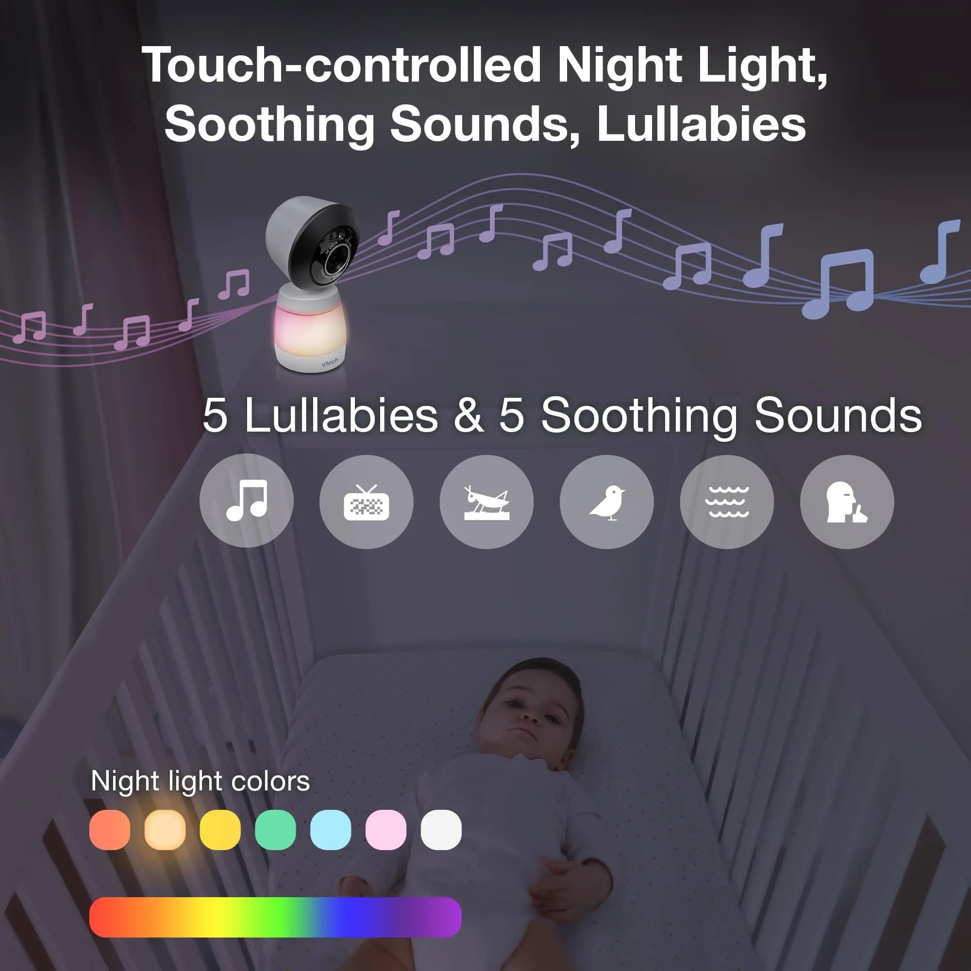 VTech Smart WiFi Baby Monitor with 2x 2K Cameras & 5.5" Split-Screen Unit | Dual Room Viewing - view 7