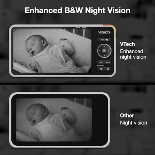 VTech Smart WiFi Baby Monitor with 2x 2K Cameras & 5.5" Split-Screen Unit | Dual Room Viewing thumbnail 8