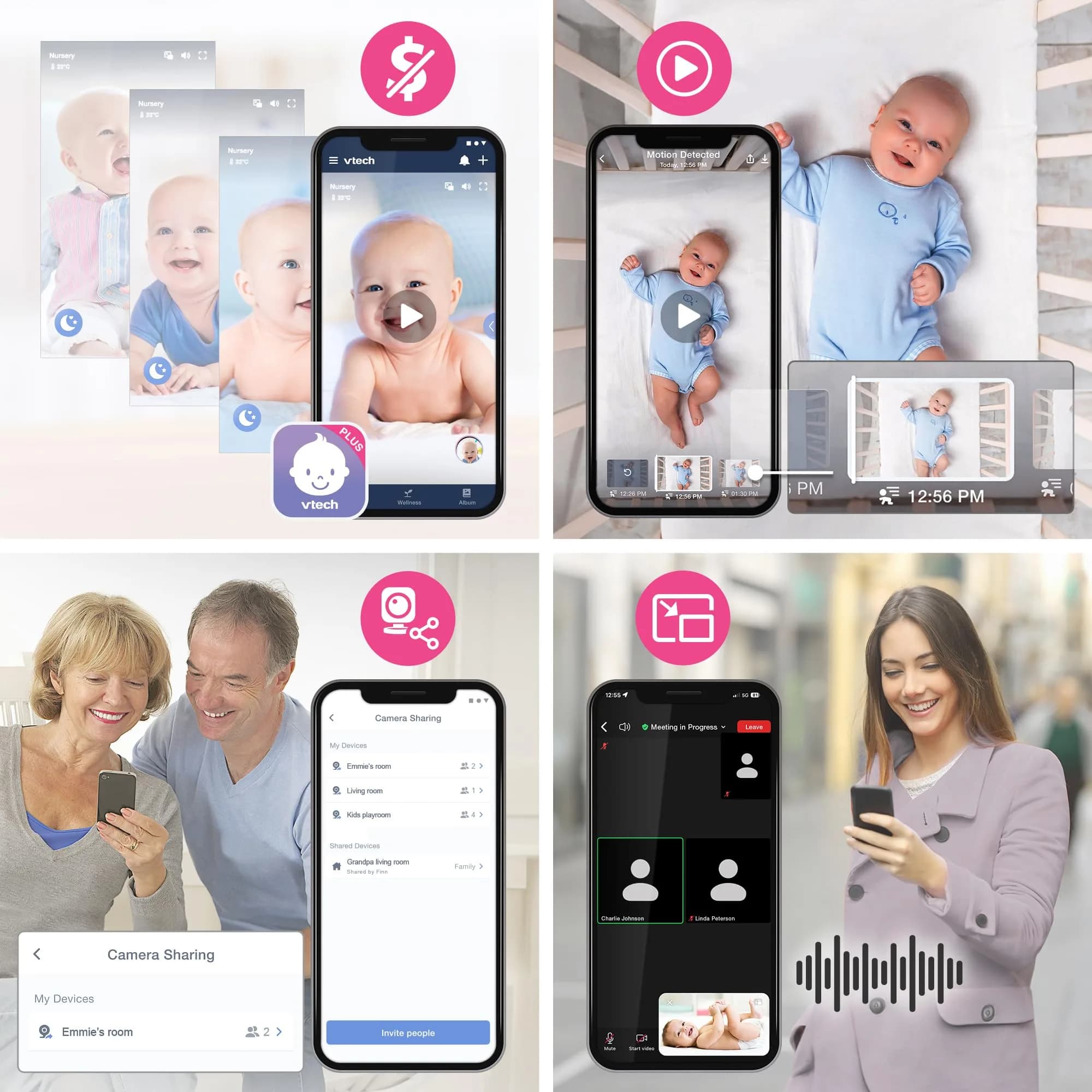 VTech Smart WiFi Baby Monitor with 2x 2K Cameras & 5.5" Split-Screen Unit | Dual Room Viewing - view 2