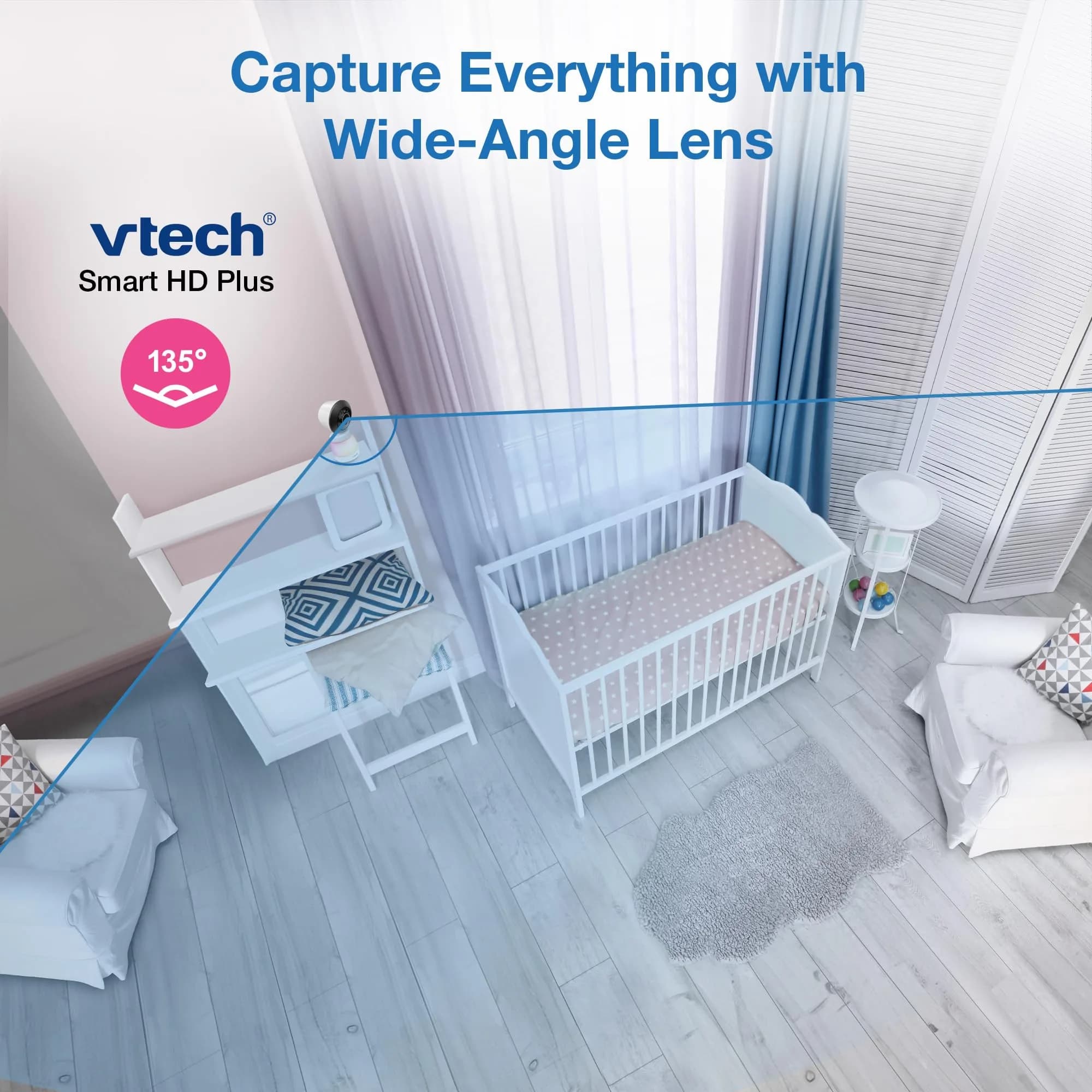 VTech Smart WiFi Baby Monitor with 2x 2K Cameras & 5.5" Split-Screen Unit | Dual Room Viewing - view 4