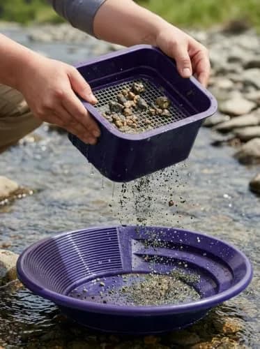 Sluice Fox Gold Panning Kit with Classifier, 2 Pans & Backpack - Purple | Prospecting Equipment thumbnail 4